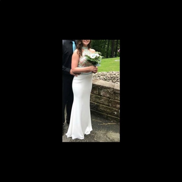 White two piece prom dress - Picture 4 of 4